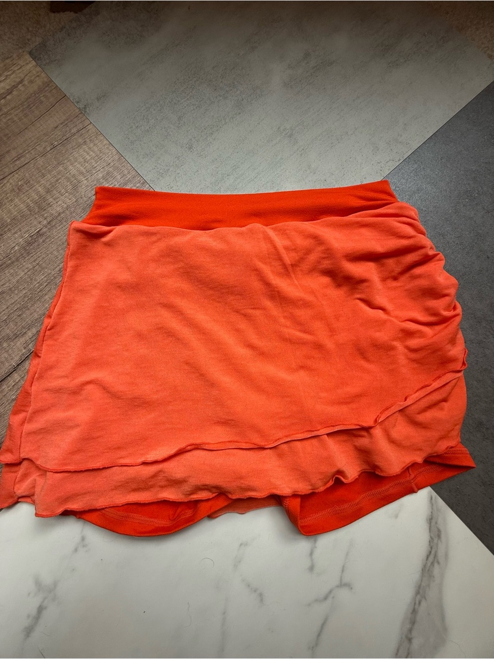 FP Movement “Little Bit of Love” Free People Bright Orange Layered Active Skort